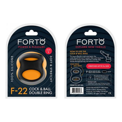 Forto F-22: Double Ring Liquid Silicone 57.5-60 mm Black - Ultimate Pleasure Enhancer for Men and Couples