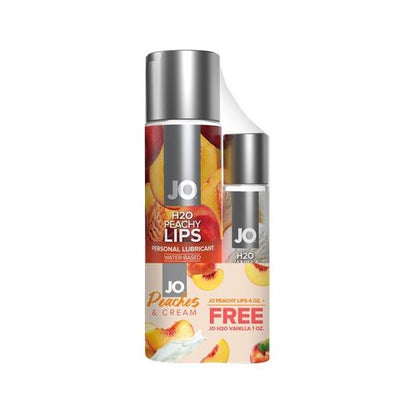 JO H2O Flavored Lubricant 2-Pack: Peaches Lips 4 Oz. & Vanilla Cream 1 Oz.