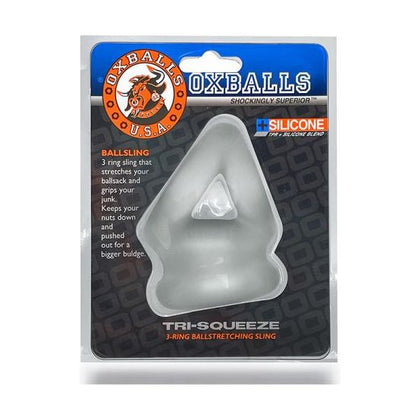 Oxballs Tri-Squeeze Cocksling and Ballstretcher - Model TS-001 - Male - Enhances Pleasure and Provides Support - Clear Ice Color - Adult Naughty Store