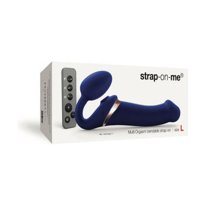 Strap-On-Me Multi Orgasm Bendable Strap-On Large Night Blue - Ultimate Pleasure for Intense Sensory Stimulation