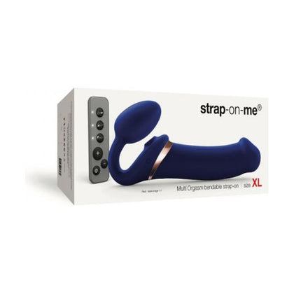Strap-On-Me Multi Orgasm XL Night Blue Bendable Strap-On | Ultimate Pleasure for All Genders | Triple Motor Stimulation | G-Spot, P-Spot, and Clitoral | Elegant and Sensory Experience