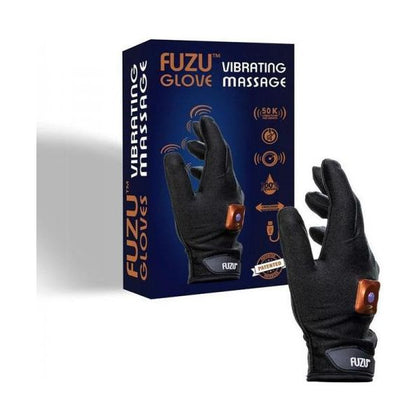 Fuzu Rechargeable Vibrating Massage Glove - Black, Right Hand, Unisex, Full Body Pleasure, One Size - Adult Naughty Store