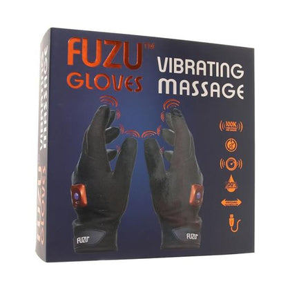 Fuzu Rechargeable Vibrating Massage Gloves - Left & Right Hand Black - Unisex - Full Body Pleasure - One Size - Adult Naughty Store