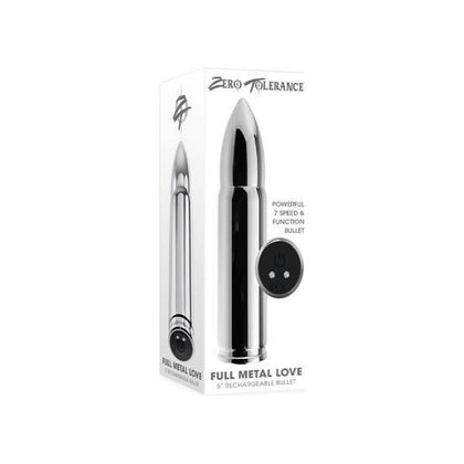 Zero Tolerance ZT-007 Full Metal Love Bullet Vibrator - Powerful 7-Speed Alloy Bullet for Targeted Stimulation - Unisex - Intense Pleasure - Sleek Silver - Adult Naughty Store