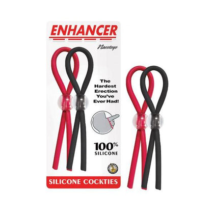 Nasstoys Silicone Cockties Enhancer - Red & Black, Model X1 - For a Powerful Erection and Enhanced Pleasure