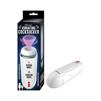 Nasstoys Vibrating Cocksucker White - Deluxe Male Pleasure Toy with 5 Sucking Modes and 10 Vibrating Modes - Adult Naughty Store