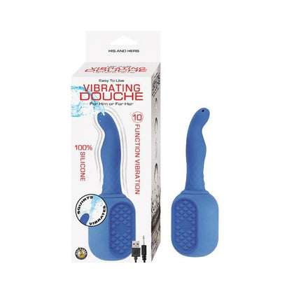 Nasstoys Vibrating Douche Silicone Blue - Model ND-10: Unisex Anal and Vaginal Pleasure