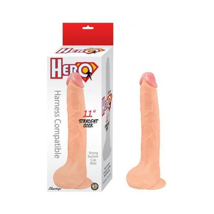 Hero Straight Cock 11 In. White - Premium Realistic Dildo for Intense Pleasure