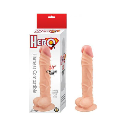 Hero Straight Cock 10-Inch White Realistic Dildo - Model X1 - For Male and Female Pleasure