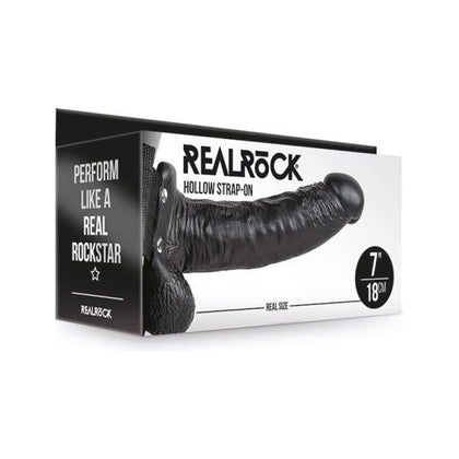 RealRock Hollow Strap-On with Balls 7 In. Chocolate - The Ultimate Pleasure Enhancer for All Genders - Adult Naughty Store