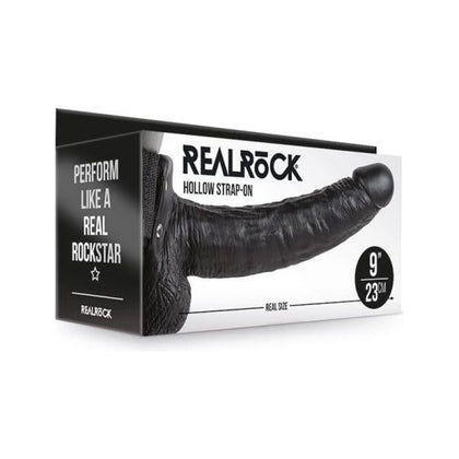 RealRock Hollow Strap-On with Balls 9 In. Chocolate - The Ultimate Pleasure Enhancer for Unforgettable Intimacy