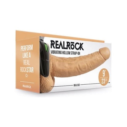 RealRock Vibrating Hollow Strap-On with Balls 9 In. - The Ultimate Pleasure Enhancer for Intimate Moments