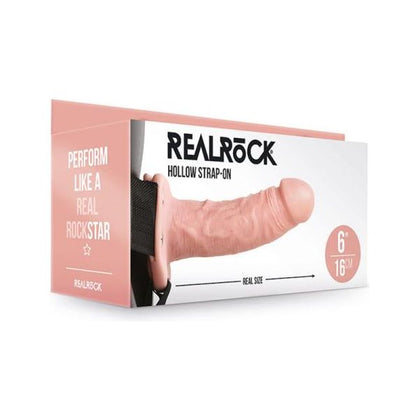 RealRock Hollow Strap-On 6 Inch Vanilla - The Ultimate Adjustable Strap-On for Enhanced Pleasure and Performance - Adult Naughty Store