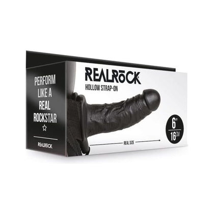 RealRock Hollow Strap-On Without Balls 6 In. Chocolate - The Ultimate Pleasure Enhancer for All Genders! - Adult Naughty Store