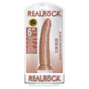 RealRock Slim Realistic Dildo with Suction Cup 6 In. Caramel - The Ultimate Pleasure Companion for Intense G-Spot Stimulation - Adult Naughty Store