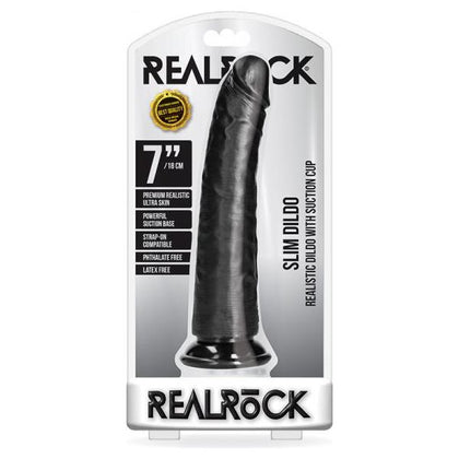 RealRock Slim Realistic Dildo With Suction Cup 7 In. Chocolate - The Ultimate Pleasure Companion for G-Spot Stimulation and Hands-Free Fun - Adult Naughty Store