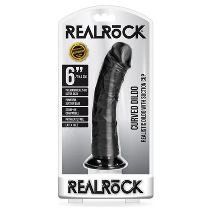 RealRock Curved Realistic Dildo with Suction Cup 6 In. Chocolate - The Ultimate Pleasure Experience for G-Spot Stimulation - Women's Intimate Pleasure Toy - Adult Naughty Store