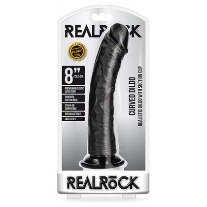 RealRock Curved Realistic Dildo With Suction Cup 8 In. Chocolate - The Ultimate Pleasure Experience for Women - Adult Naughty Store