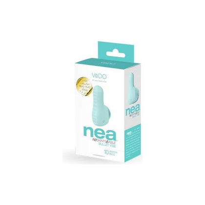 Introducing the Vedo NEA Rechargeable Finger Vibe Tease Me Turquoise - A Powerful Couples Pleasure Device with 10 Vibration Modes - Adult Naughty Store