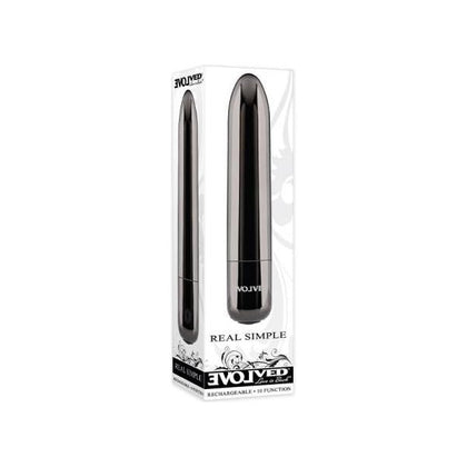 Evolved Real Simple Bullet Black Chrome 10-Speed Vibrating Pleasure Toy for Women - Targeted Stimulation for Intimate Delights - Adult Naughty Store