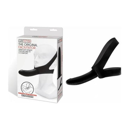 Lux Fetish The Original Facilitator Chin Strap-on - Black: The Ultimate Unisex Pleasure Device for Adventurous Couples - Adult Naughty Store