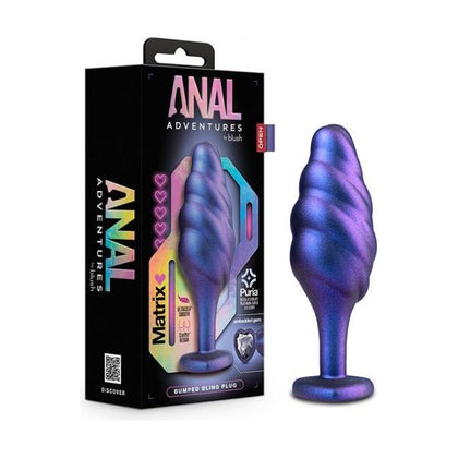 Introducing the Anal Adventures Matrix Bumped Bling Plug Sapphire - A Sensational Anal Pleasure for All Genders! - Adult Naughty Store