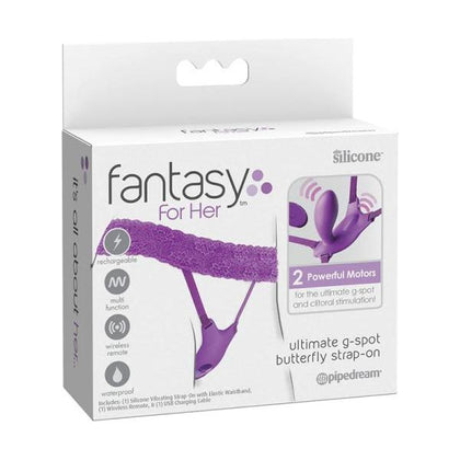 Fantasy For Her Ultimate G-Spot Butterfly Strap-On With Remote - Silicone Purple