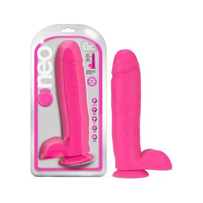 Introducing the Neo 11 Inch Dual Density Dildo - The Ultimate Neon Pink Pleasure Delight for All Genders!