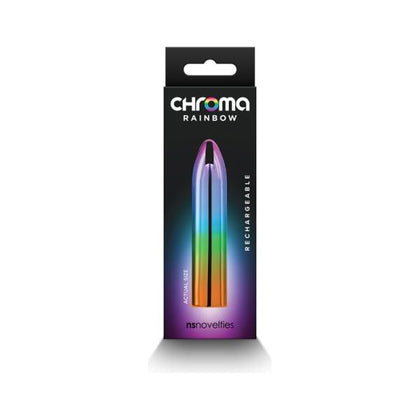 Chroma Rainbow Medium Vibrating Slimline Pleasure Toy - Model CR-M02 - Unisex - Multi-Color - Adult Naughty Store