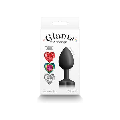 Glams Xchange Heart Small - Premium Silicone Interchangeable Gem Butt Plug for Women - Model GXHS-001 - Intense Anal Pleasure - Pink - Adult Naughty Store