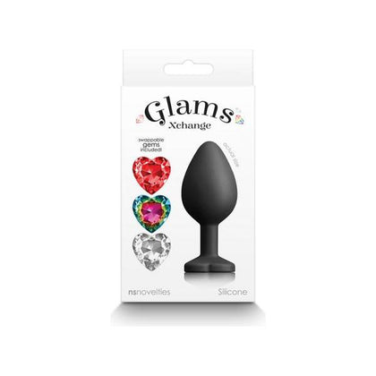 Glams Xchange Heart Medium - Premium Silicone Interchangeable Gem Anal Plug for All Genders - Sensual Pleasure in Vibrant Colors - Adult Naughty Store