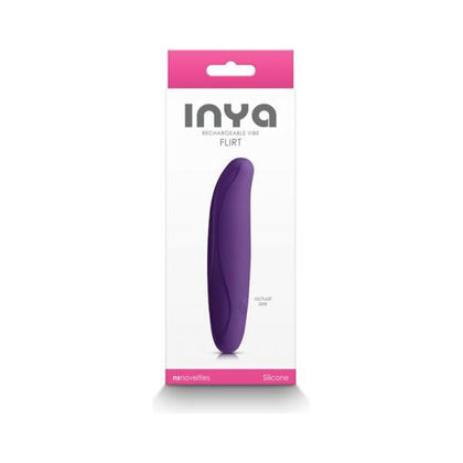 Introducing the Inya Flirt Dark Purple Flexi-Vibe - The Ultimate Bendable Pleasure Companion - Adult Naughty Store