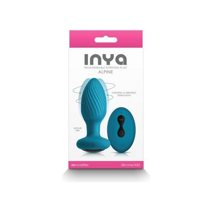 INYA Alpine Teal Remote-Controlled Gyrating Butt Plug for Sensational Pleasure - Model BTP-001 - Unisex - Anal Stimulation - Purple & Teal - Adult Naughty Store