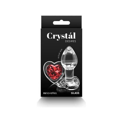 Crystal Desires Red Heart Small Glass Butt Plug for Passionate Stimulation - Model CRD-1234 - Unisex - Anal Pleasure - Red