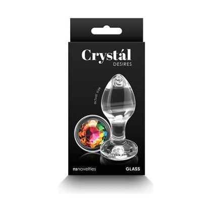 Crystal Desires Rainbow Gem Medium Butt Plug | Model CD-345 | Unisex Anal Pleasure | Multi-Colored - Adult Naughty Store