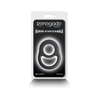 Renegade Cradle Black - Stretchy Pleasure Enhancing Cock Ring for Men - Model RC-001 - Intensify Your Pleasure and Add Excitement - Black Color - Adult Naughty Store