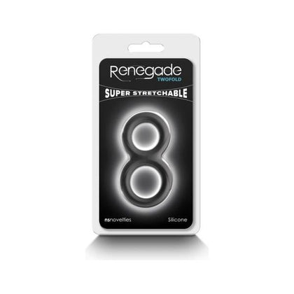 Renegade Twofold Black Vibrating Cock Ring - Model RTB-001 - Male Pleasure - Dual Stimulation - Black - Adult Naughty Store