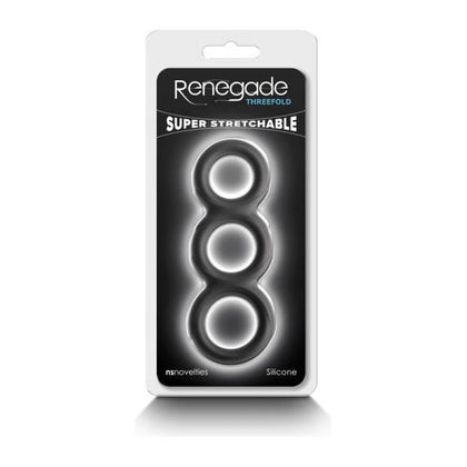 Renegade Threefold Black Vibrating Cock Ring - Model RTB-001 - For Men - Enhances Pleasure - Black - Adult Naughty Store