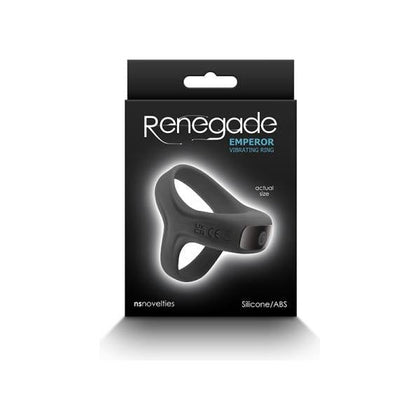 Renegade Emperor Black Vibrating Cock Ring - Model REN-EMB-VCR01 - For Men - Intense Pleasure - Black - Adult Naughty Store