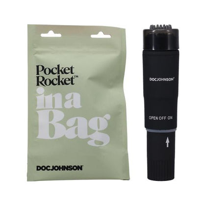 Doc Johnson Pocket Rocket Black Mini Vibrator - Intense Clitoral Stimulation for Women