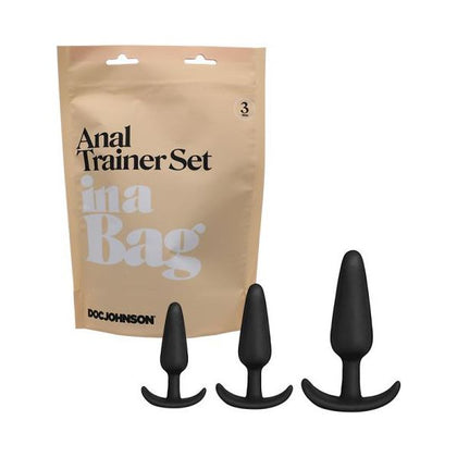 Introducing the Luxe Pleasure Co. A Bag Anal Trainer Set Black - Model ABTS-001: The Ultimate Gradual Anal Training Experience for Backdoor Beginners