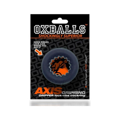 OXBALLS Axis Rib Griphold Cockring Black Ice - Ultimate Comfort and Pleasure for Men - Adult Naughty Store