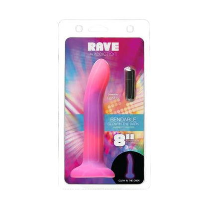 Addiction Rave Dong 8-Inch G.I.T.D. Pink: Premium Silicone Glow-In-The-Dark Pleasure Toy for All Genders and Sensational Nighttime Adventures - Adult Naughty Store