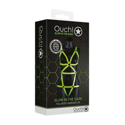 Ouch! Glow Full Body Harness - Glow In The Dark - Green - L-XL

Introducing the Ouch! Glow Full Body Harness: The Ultimate Glow-In-The-Dark Bondage Experience - Adult Naughty Store