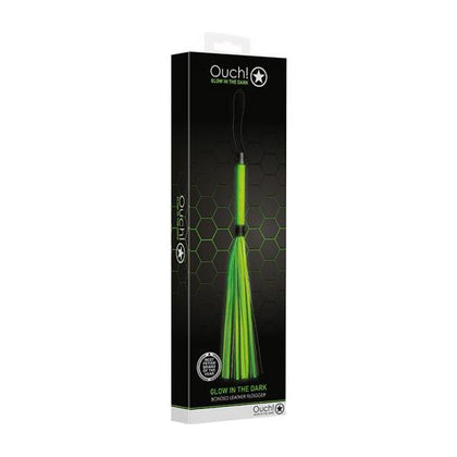 Ouch! Glow Flogger - Glow In The Dark - Green - Adult Naughty Store