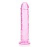Realrock Crystal Clear Straight 8-Inch Dildo Without Balls - Pink, Phthalate-Free, Body-Safe, and Non-Porous