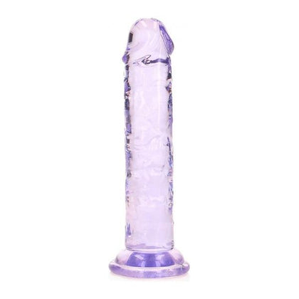 Realrock Crystal Clear Straight 6 In. Dildo Without Balls Purple