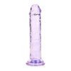 Realrock Crystal Clear Straight 6 In. Dildo Without Balls Purple