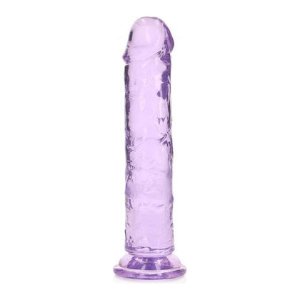 Realrock Crystal Clear Straight 7 In. Dildo Without Balls Purple - The Ultimate Pleasure Experience for All Genders and Sensitive Areas - Adult Naughty Store