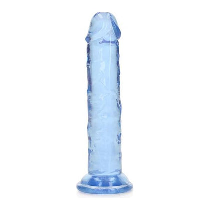 Realrock Crystal Clear Straight 6 In. Dildo Without Balls Blue - The Ultimate Pleasure Experience for All Genders!